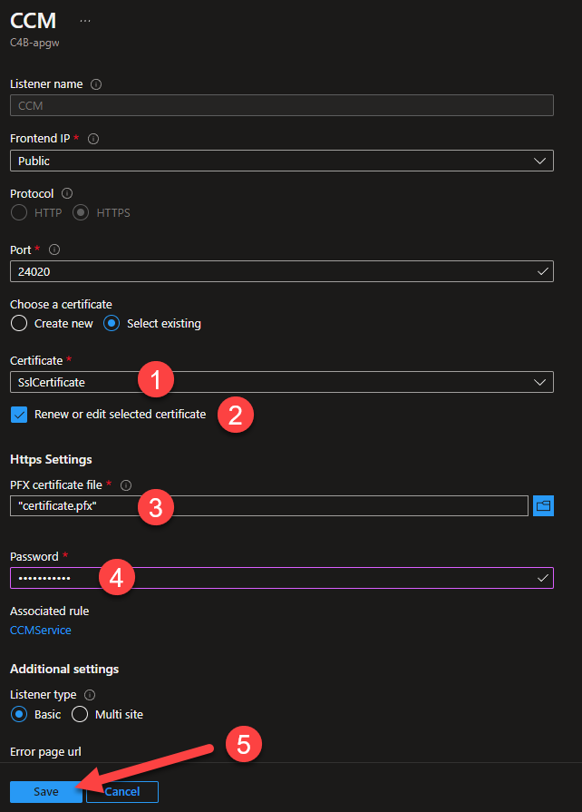 Application Gateway listeners cert update
