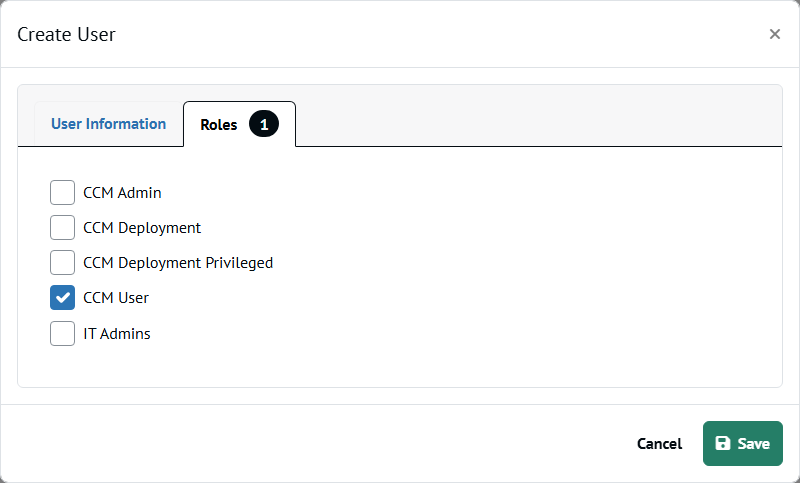 Creating New User Setting Roles